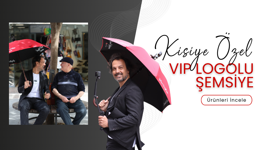 Ömer Öztürk için Kişiye Özel Logolu VIP Şemsiye